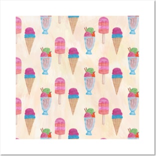 Ice Cream Neck Gator Waffle Cones Popsicles and Sundaes Posters and Art